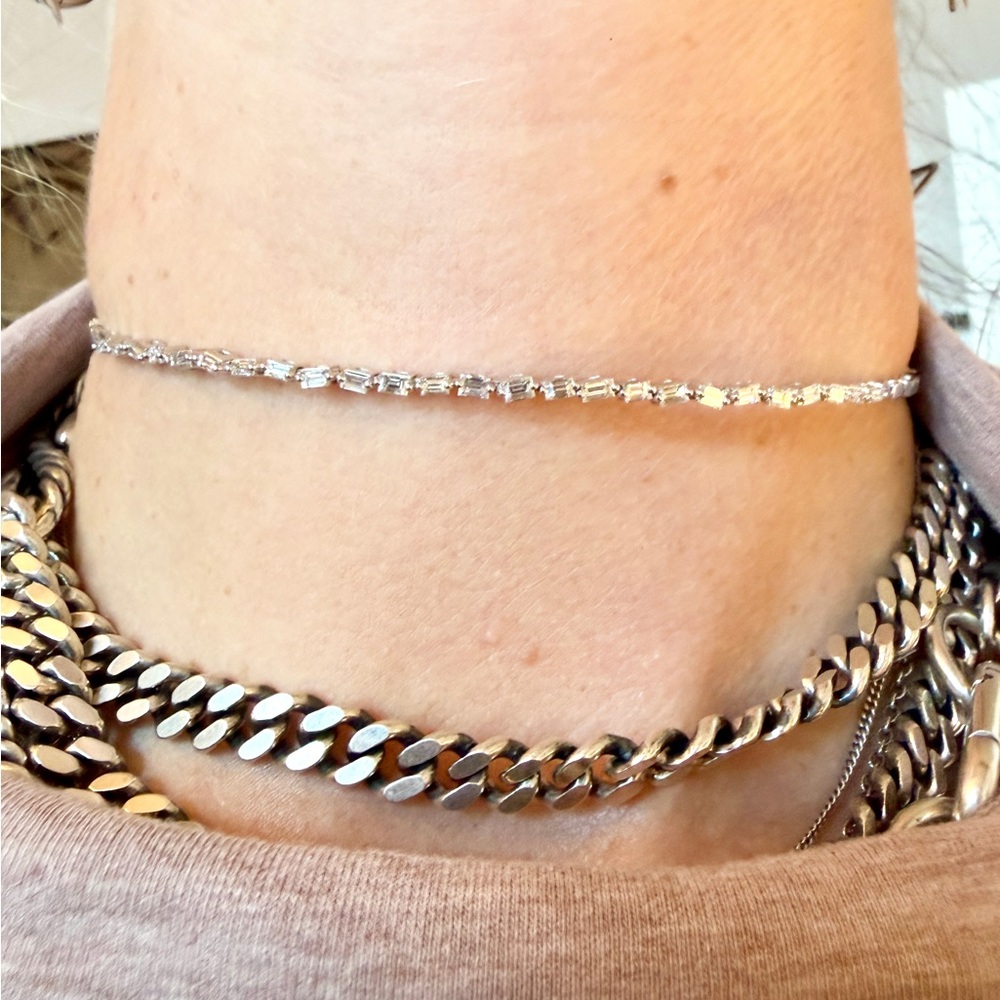 Suzanne Kalan Classic Diamond Half Baguette Choker, 18K white gold